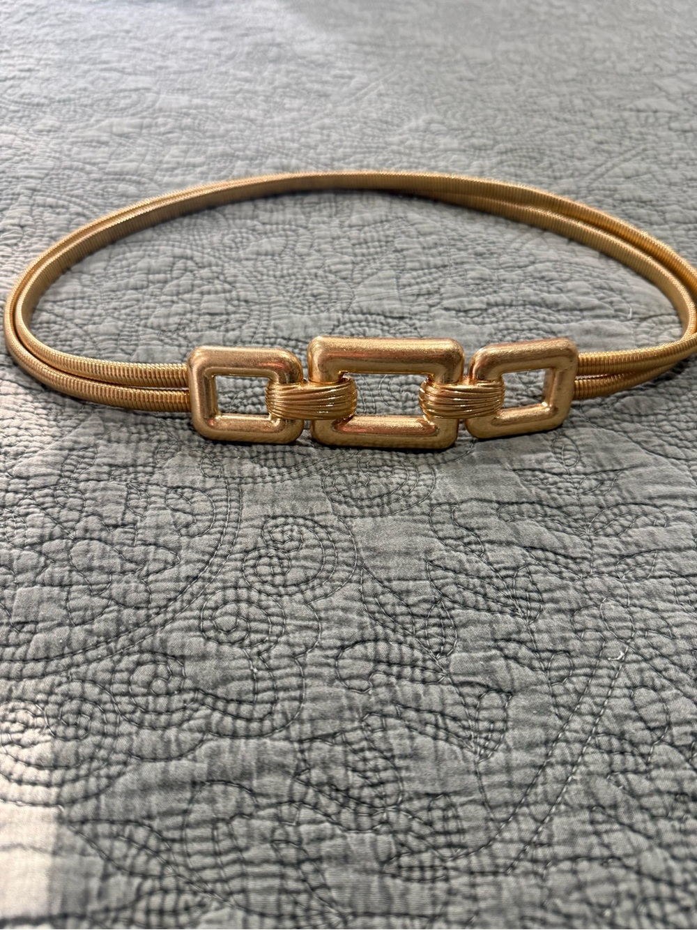 Zara Gold Tone Linked Accent Women's Stretch Belt